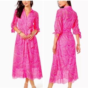 Lilly Pulitzer Vibrant Pink Long Amrita Dress